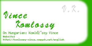 vince komlossy business card